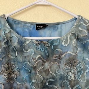 Tribal Brand mesh overlay sleeveless top